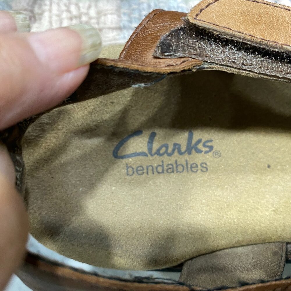 Clarks Womens Bendables brown leather sandals size 10N - Picture 8 of 11